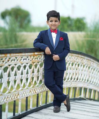 Navy formal coat suit for party for boys 1