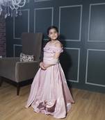 Onion pink colored wedding wear lehenga set for girls