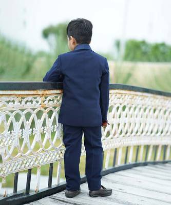 Navy formal coat suit for party for boys 5