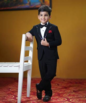   majestic black coloured party wear coat suit for boys   1