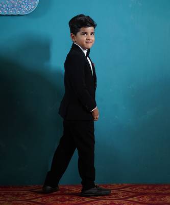   majestic black coloured party wear coat suit for boys   4