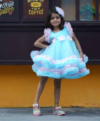 Fancy frill frock for party   4