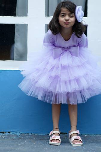 Sequin lavender frock for girls