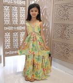 Self-printed party wear sharara set for girls