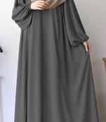 Grey Kashibo Plain Abaya 