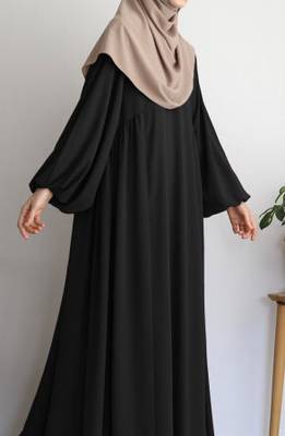 Black Plain Kashibo Abaya  3