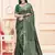 Sangam Prints Green Satin Silk Woven Work Festival Saree