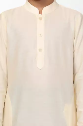 Cream art silk kurta patiala for boys indian traditional ethnic wear
