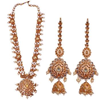 Soni craft rajwadi fashion brown kundan set (1097) 2