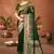 Sangam prints green satin silk woven work festival saree