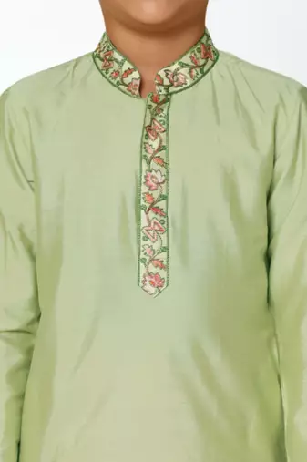 Pista green art silk kurta patiala for boys indian traditional ethnic wear