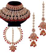 Soni  craft royal look maroon kundan necklace set (1123)