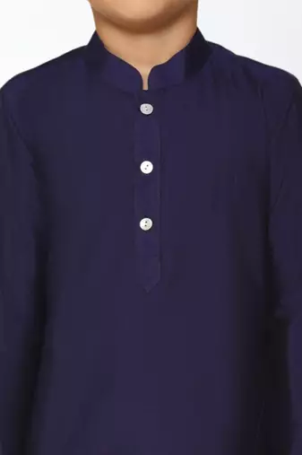 Navy blue art silk kurta patiala for boys indian traditional ethnic wear