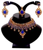 Soni craft princess elegant blue color choker necklacce set (1144)