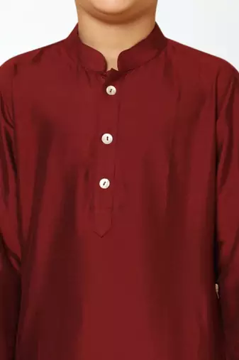 Maroon art silk kurta patiala for boys indian traditional ethnic wear