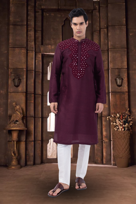 Art silk kurta pyjama for mens 1