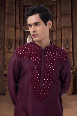 Art silk kurta pyjama for mens 2