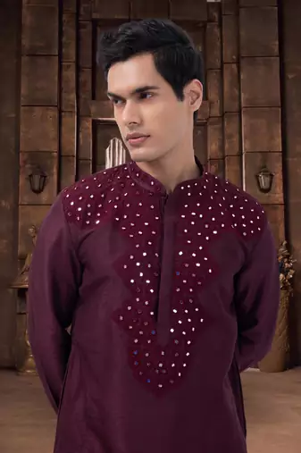 Art silk kurta pyjama for mens