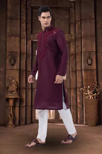 Art silk kurta pyjama for mens