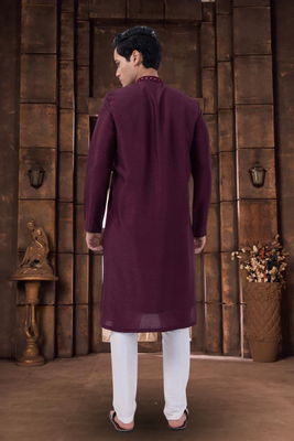 Art silk kurta pyjama for mens 4