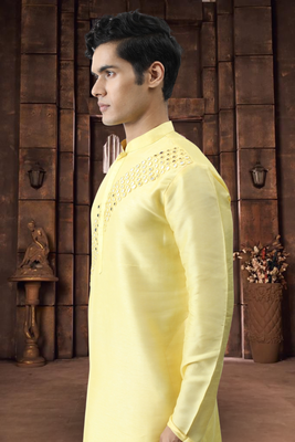 Art silk kurta pyjama for mens 4