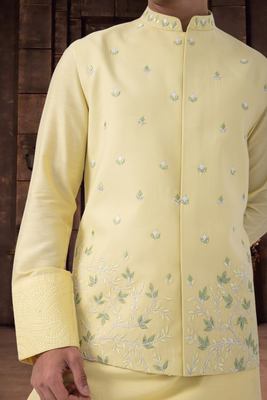 Art silk jacket kurta pyjama for mens 2