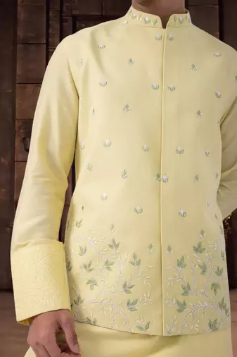 Art silk jacket kurta pyjama for mens