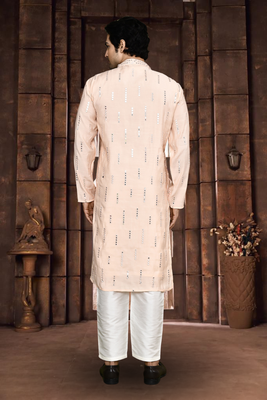 Art silk kurta pyjama for mens 4