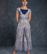 Navy blue floral jumpsuit