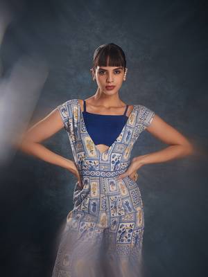 Navy blue floral jumpsuit 4
