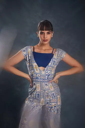 Navy blue floral jumpsuit