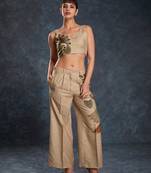 Brown floral printed co-ord set