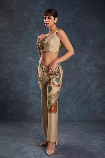 Brown floral printed co-ord set