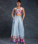 Sky blue floral printed co-ord set