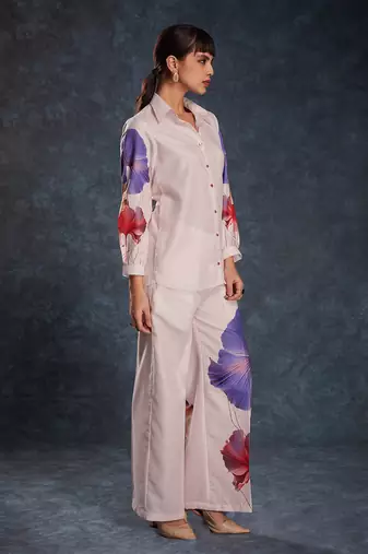 Light pink floral printed co-ord set