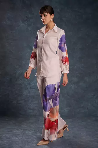 Light pink floral printed co-ord set