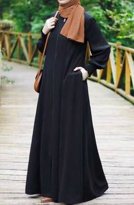 Black Kashibo Plain Abaya 3