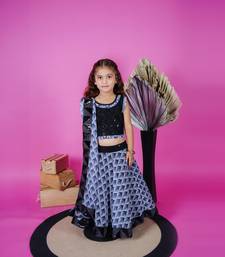 Black Choli Printed Lengha