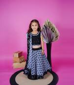 Black Choli Printed Lengha