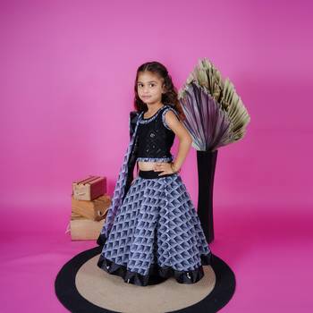 Black Choli Printed Lengha 2