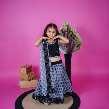 Black Choli Printed Lengha 4