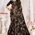 Black Digital Floral Printed Organza Silk Saree With Matching Blouse Piece