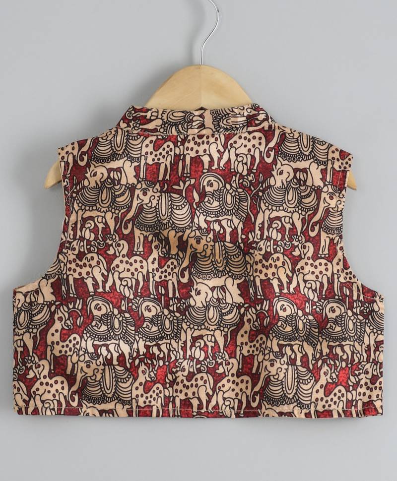 Twisha boys kurta & pyjama with printed jacket set - offwhite