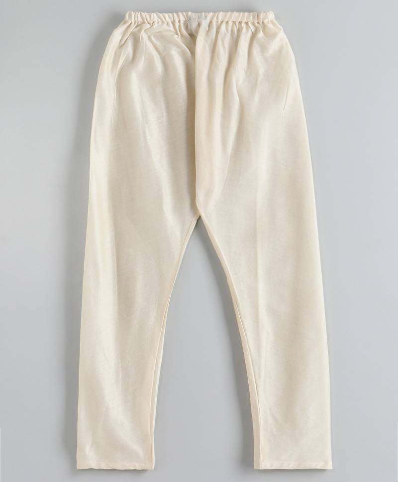 Twisha boys kurta & pyjama with printed jacket set - offwhite