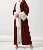 Dual-Color Cardigan Abaya Dress with Kimono Sleeves Contemporary Elegance Meets Classic Comfort