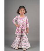 pink kurta with gota work and sharara