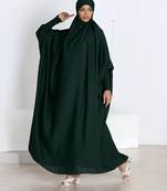 Elegant Forest Green  Plain Jilbab Set with Matching Khimar