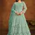 Designer bottel green net embroidery anarkali suit
