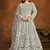 Designer grey net embroidery anarkali suit