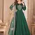 Designer green tafeta silk embroidery anarkali suit